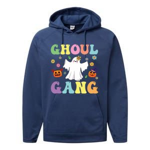 Ghoul Gang Groovy Hey Boo Pumpkin Boo Crew Halloween Retro Funny Gift Performance Fleece Hoodie