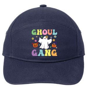 Ghoul Gang Groovy Hey Boo Pumpkin Boo Crew Halloween Retro Funny Gift 7-Panel Snapback Hat