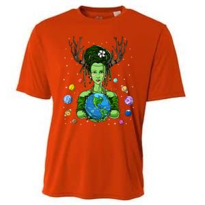 Gaia Greek Goddess Mother Earth Day Hippie Environt Witch Funny Gift Cooling Performance Crew T-Shirt