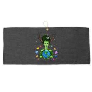 Gaia Greek Goddess Mother Earth Day Hippie Environt Witch Funny Gift Large Microfiber Waffle Golf Towel