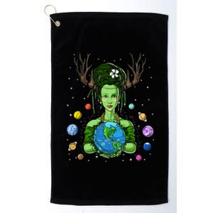 Gaia Greek Goddess Mother Earth Day Hippie Environt Witch Funny Gift Platinum Collection Golf Towel