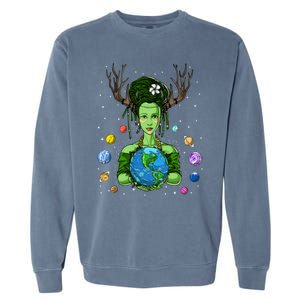 Gaia Greek Goddess Mother Earth Day Hippie Environt Witch Funny Gift Garment-Dyed Sweatshirt