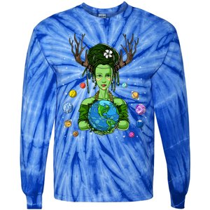 Gaia Greek Goddess Mother Earth Day Hippie Environt Witch Funny Gift Tie-Dye Long Sleeve Shirt