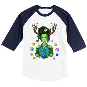 Gaia Greek Goddess Mother Earth Day Hippie Environt Witch Funny Gift Baseball Sleeve Shirt