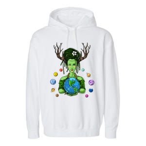 Gaia Greek Goddess Mother Earth Day Hippie Environt Witch Funny Gift Garment-Dyed Fleece Hoodie