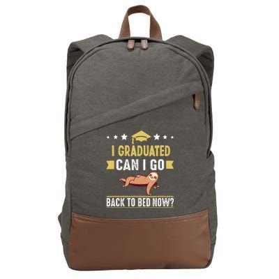 Great Graduation Gift I Graduated Can I Go Back To Bed Now Cotton Canvas Backpack