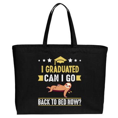 Great Graduation Gift I Graduated Can I Go Back To Bed Now Cotton Canvas Jumbo Tote