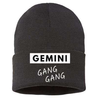 Gemini Gang Gang - Zodiac Quote Birthday Gift Sustainable Knit Beanie