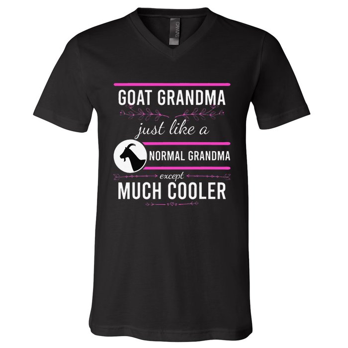 Goat Grandma Goat Lady Mother's Day Goat Lover Mother Women V-Neck T-Shirt