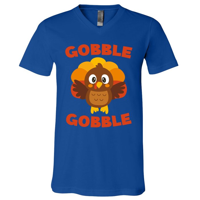 Gobble Gobble Gift Thanksgiving Day Cool Gift Funny Gift V-Neck T-Shirt