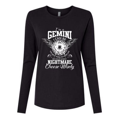 Gemini Gift Womens Cotton Relaxed Long Sleeve T-Shirt