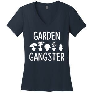 Garden Gangster Gardening Shirts For Gardeners Women's V-Neck T-Shirt