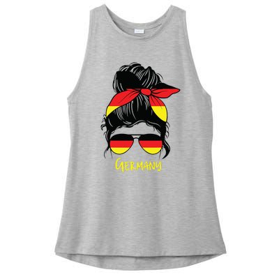 German Girl Germany Girl Dutch Woman Flag Ladies PosiCharge Tri-Blend Wicking Tank