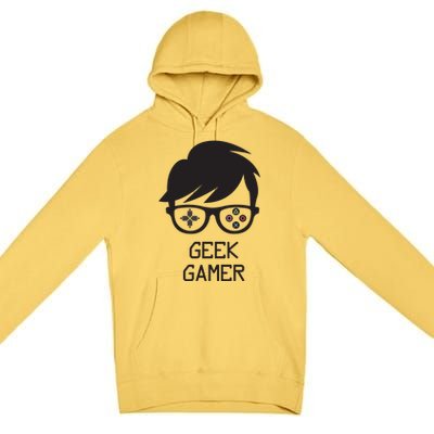 Geek Gamer Gaming Gift For Him Premium Pullover Hoodie