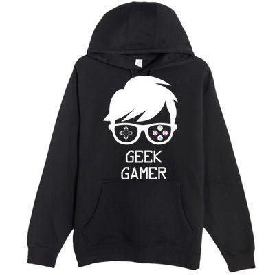 Geek Gamer Gaming Gift For Him Premium Pullover Hoodie