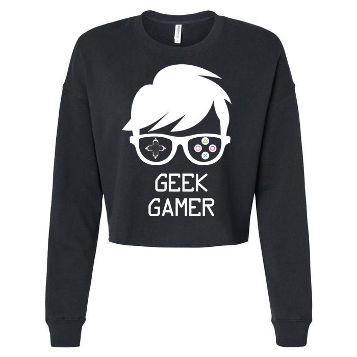 Geek Gamer Gaming Gift For Him Cropped Pullover Crew