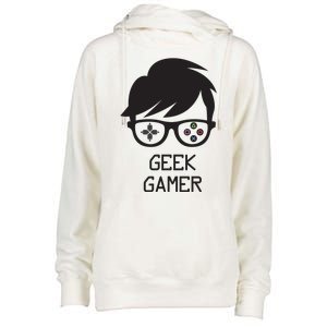 Geek Gamer Gaming Gift For Him Womens Funnel Neck Pullover Hood