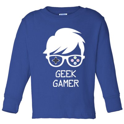Geek Gamer Gaming Gift For Him Toddler Long Sleeve Shirt
