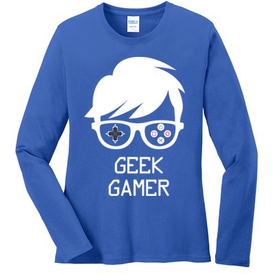 Geek Gamer Gaming Gift For Him Ladies Long Sleeve Shirt