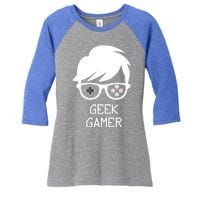 Geek Gamer Gaming Gift For Him Women's Tri-Blend 3/4-Sleeve Raglan Shirt