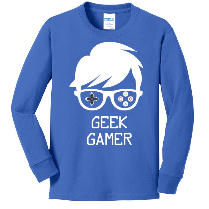 Geek Gamer Gaming Gift For Him Kids Long Sleeve Shirt