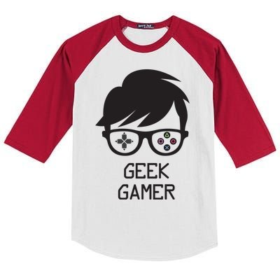 Geek Gamer Gaming Gift For Him Kids Colorblock Raglan Jersey