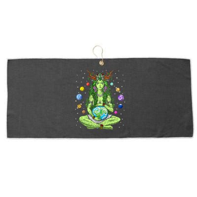 Gaia Greek Goddess Pagan Mother Earth Hippie Nature Witchy Large Microfiber Waffle Golf Towel