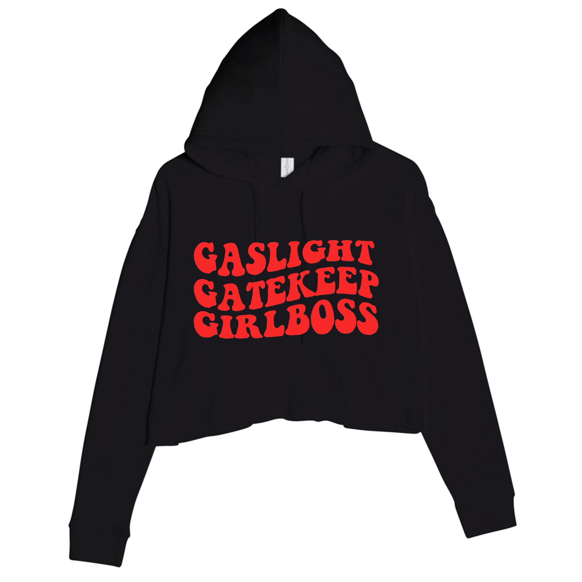 Gaslight Gatekeep Girlboss Apparel Crop Fleece Hoodie