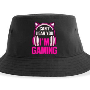 Gamer Girl Gaming I Cant Hear You Im Gaming Video Games Sustainable Bucket Hat