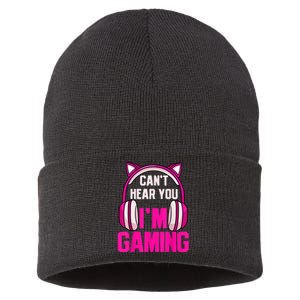 Gamer Girl Gaming I Cant Hear You Im Gaming Video Games Sustainable Knit Beanie