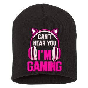 Gamer Girl Gaming I Cant Hear You Im Gaming Video Games Short Acrylic Beanie