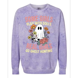 Girl Go Ghost Hunting Paranormal Adventure Ghost Researcher Colorblast Crewneck Sweatshirt