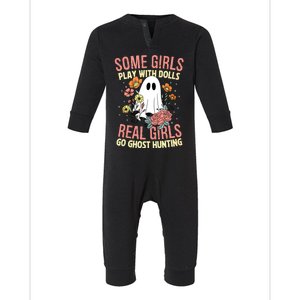 Girl Go Ghost Hunting Paranormal Adventure Ghost Researcher Infant Fleece One Piece