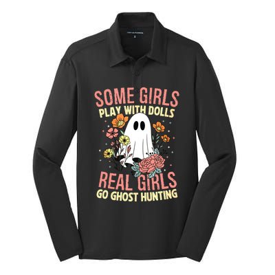 Girl Go Ghost Hunting Paranormal Adventure Ghost Researcher Silk Touch Performance Long Sleeve Polo