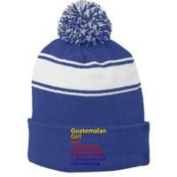 Guatemalan Guatemala Gift Funny Country Roots Descent Funny Gift Stripe Pom Pom Beanie