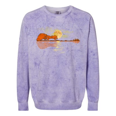 Guitar Great Gift Nature Guitar Lake Shadow Love Colorblast Crewneck Sweatshirt