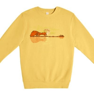 Guitar Great Gift Nature Guitar Lake Shadow Love Premium Crewneck Sweatshirt