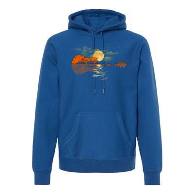 Guitar Great Gift Nature Guitar Lake Shadow Love Premium Hoodie