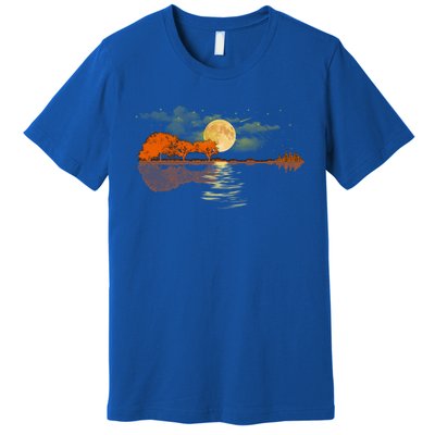 Guitar Great Gift Nature Guitar Lake Shadow Love Premium T-Shirt