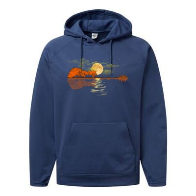 Guitar Great Gift Nature Guitar Lake Shadow Love Performance Fleece Hoodie