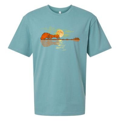 Guitar Great Gift Nature Guitar Lake Shadow Love Sueded Cloud Jersey T-Shirt