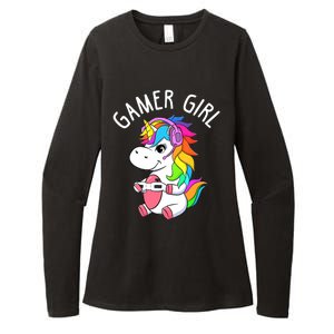 Gamer Girl Gaming Unicorn Cute Video Game Gift Wo Girl Womens CVC Long Sleeve Shirt