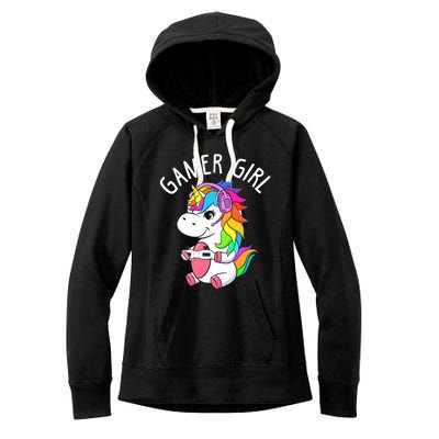 Gamer Girl Gaming Unicorn Cute Video Game Gift Wo Girl Women's Fleece Hoodie