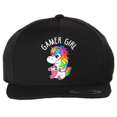 Gamer Girl Gaming Unicorn Cute Video Game Gift Wo Girl Wool Snapback Cap