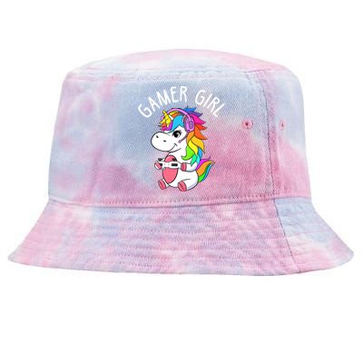 Gamer Girl Gaming Unicorn Cute Video Game Gift Wo Girl Tie-Dyed Bucket Hat