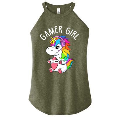 Gamer Girl Gaming Unicorn Cute Video Game Gift Wo Girl Women's Perfect Tri Rocker Tank