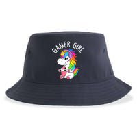 Gamer Girl Gaming Unicorn Cute Video Game Gift Wo Girl Sustainable Bucket Hat