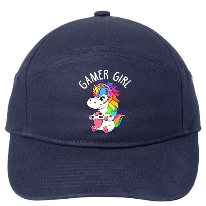 Gamer Girl Gaming Unicorn Cute Video Game Gift Wo Girl 7-Panel Snapback Hat