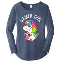 Gamer Girl Gaming Unicorn Cute Video Game Gift Wo Girl Women's Perfect Tri Tunic Long Sleeve Shirt