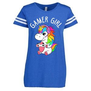 Gamer Girl Gaming Unicorn Cute Video Game Gift Wo Girl Enza Ladies Jersey Football T-Shirt